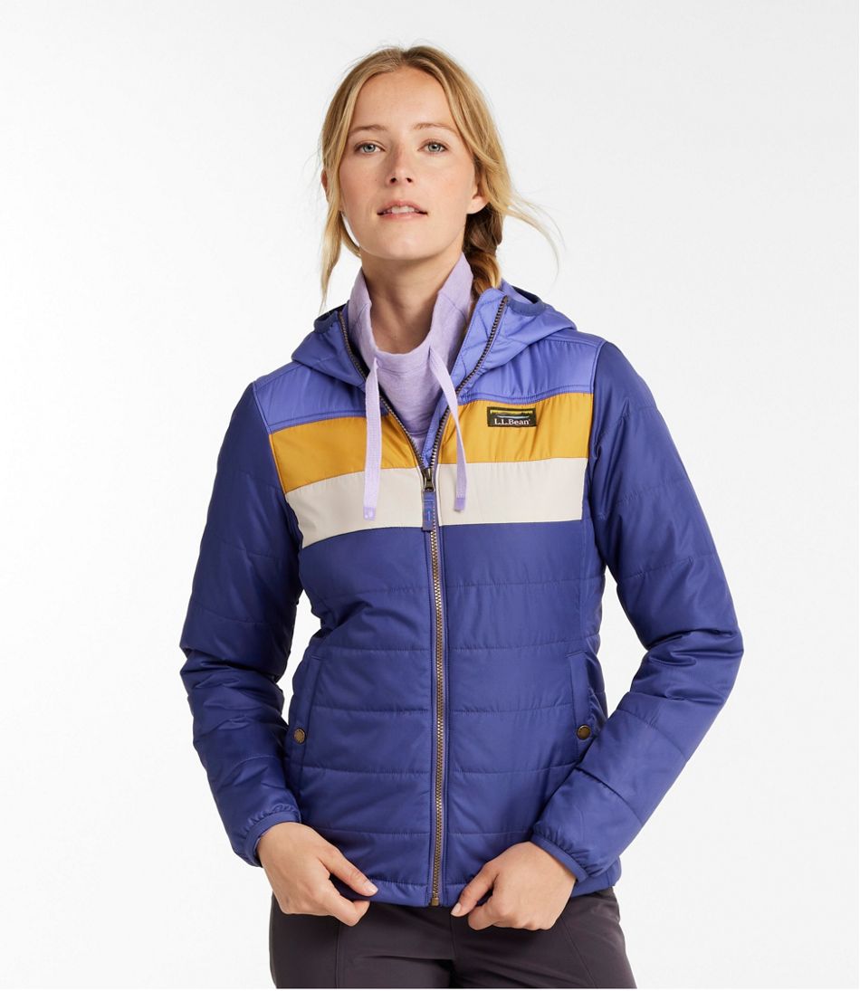Women's Mountain Classic Puffer Hooded Jacket, Colorblock | L.L.Bean