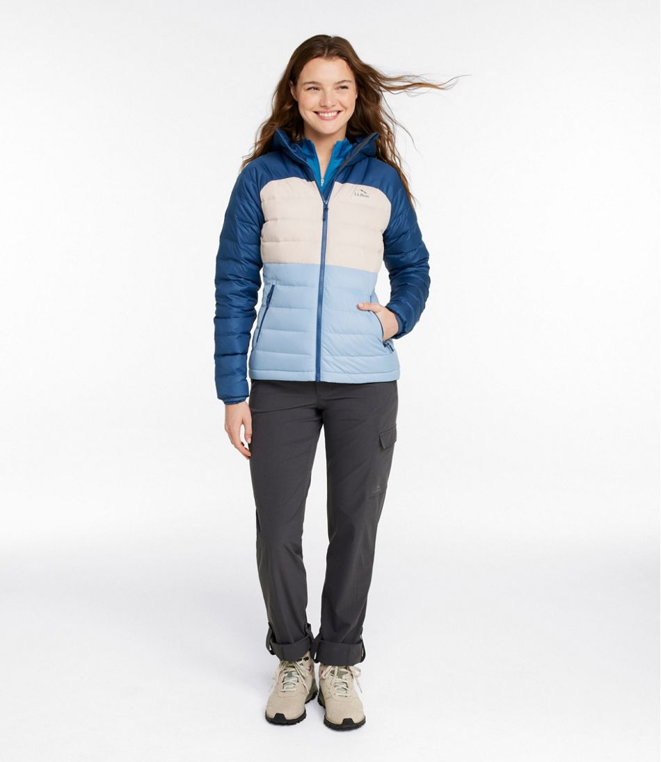 Women's Bean's Down Hooded Jacket, Colorblock | L.L.Bean