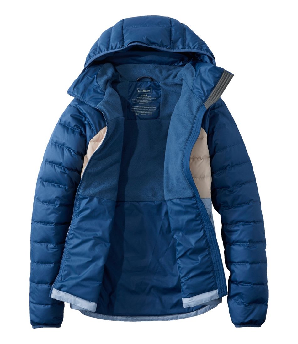 Women's Bean's Down Hooded Jacket, Colorblock | L.L.Bean