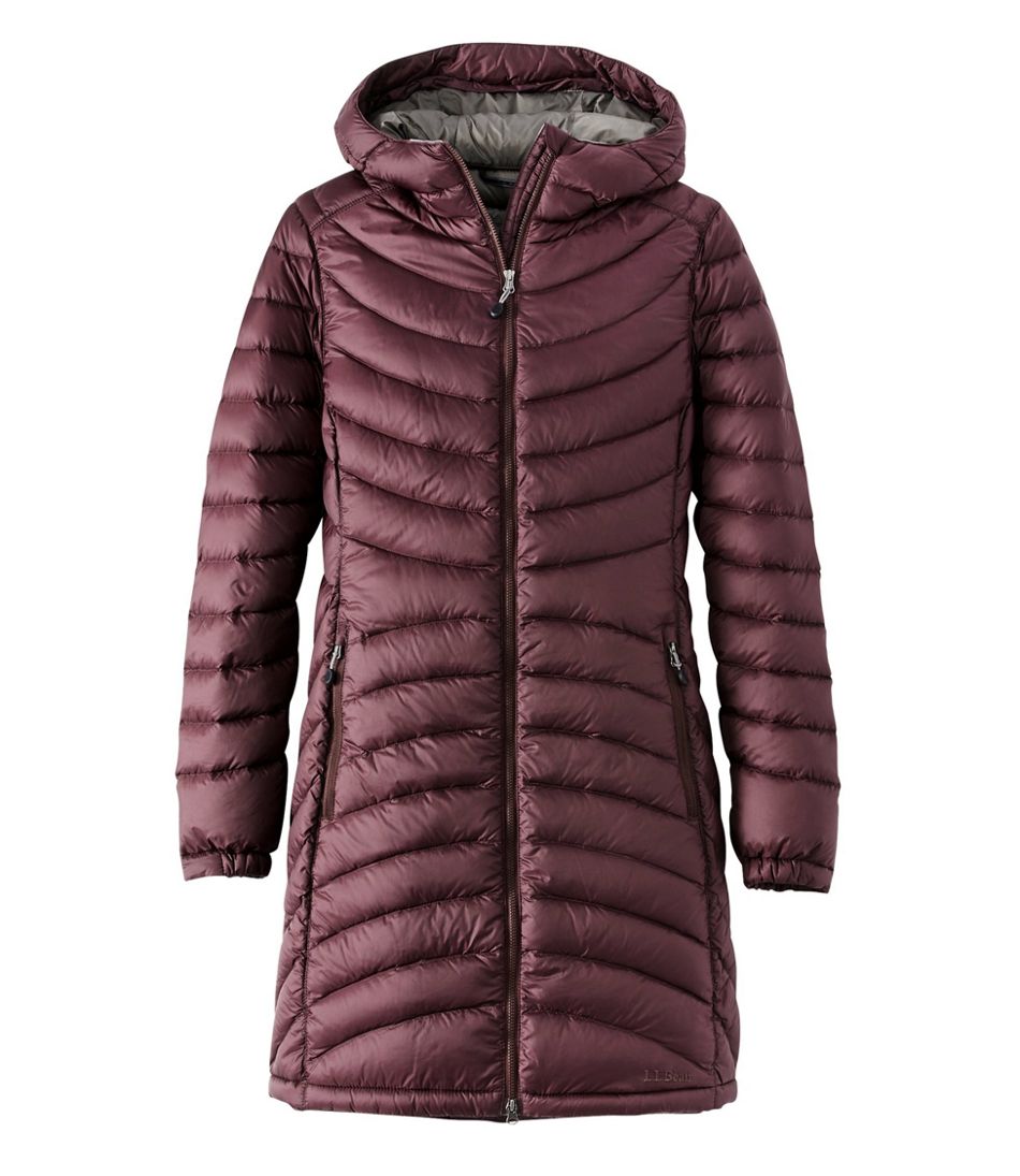 Women's Ultralight 850 Down Hooded Coat, Three-Quarter Length | L.L.Bean