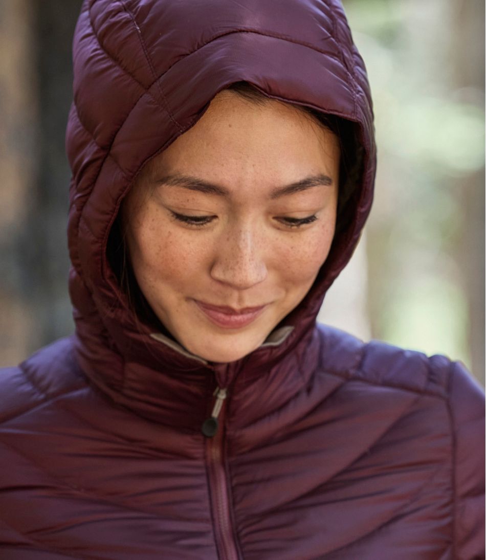 Women's Ultralight 850 Down Hooded Coat, Three-Quarter Length | L.L.Bean