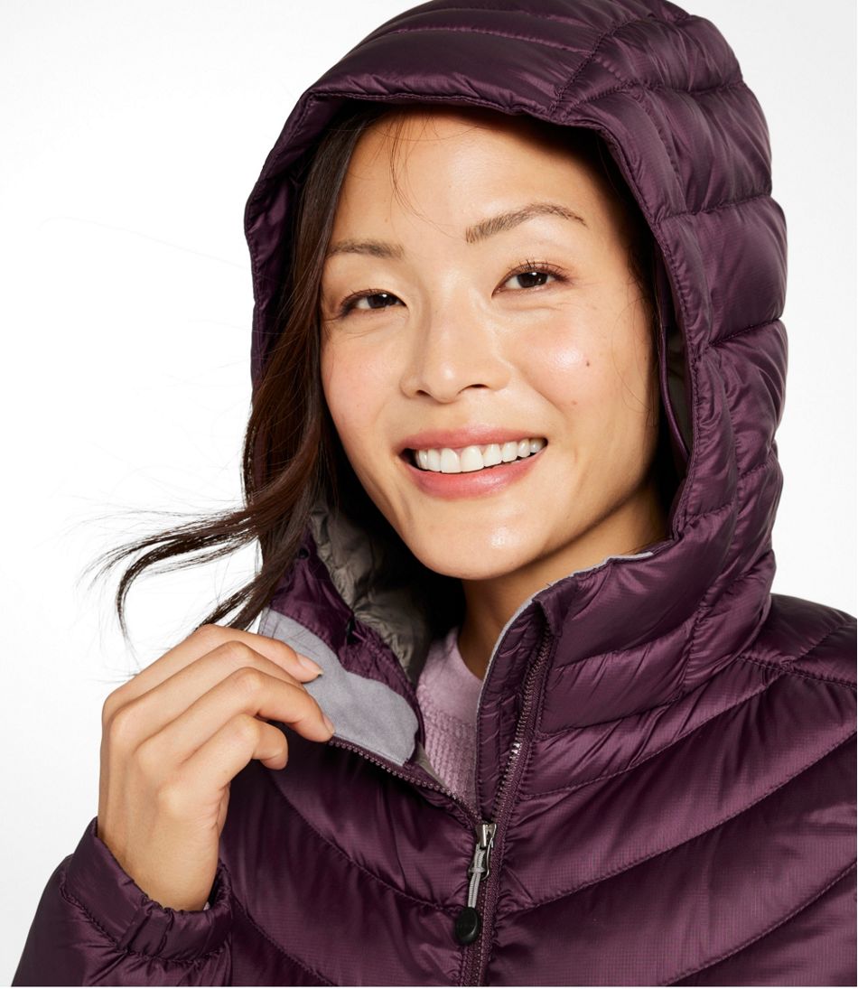 Women's Ultralight 850 Down Hooded Coat, Three-Quarter Length | L.L.Bean